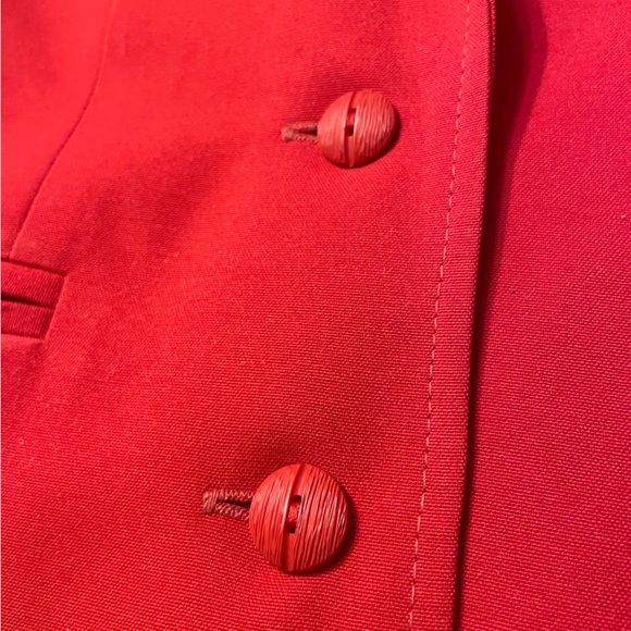 Retro 80s Garey Petites Blazer Suit Jacket Red Size 4 Vintage - Picture 7 of 15